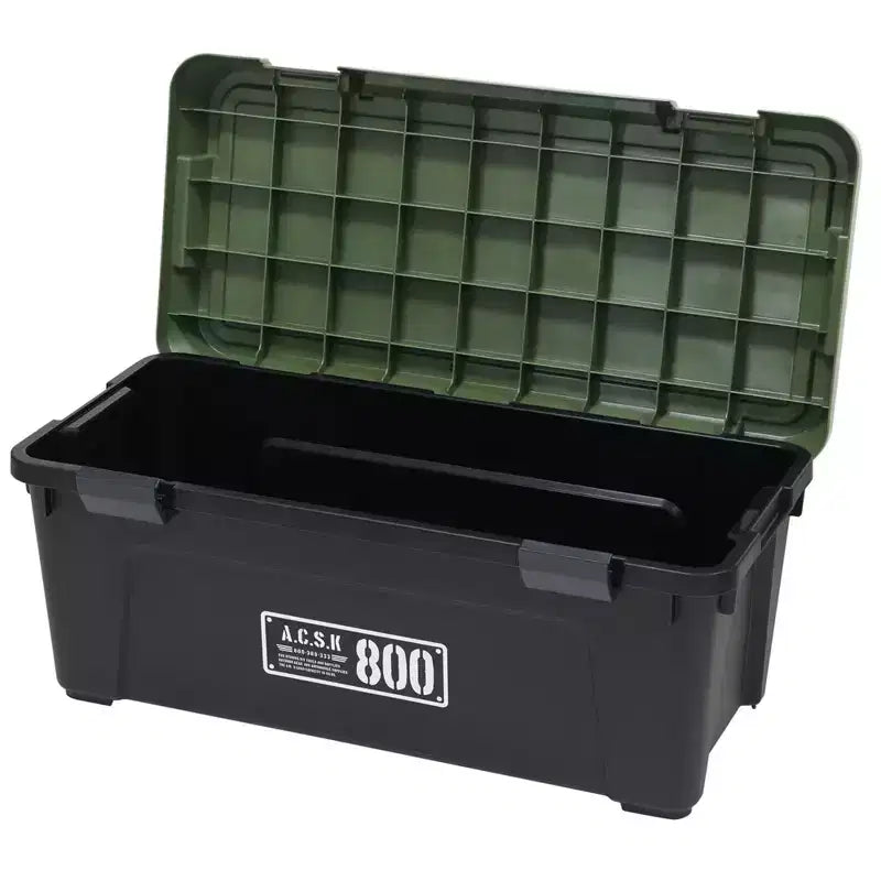 Stackable Heavy-Duty Multipurpose Storage Tote, Green/Black