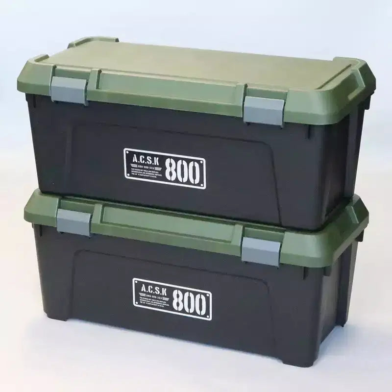 Stackable Heavy-Duty Multipurpose Storage Tote, Green/Black