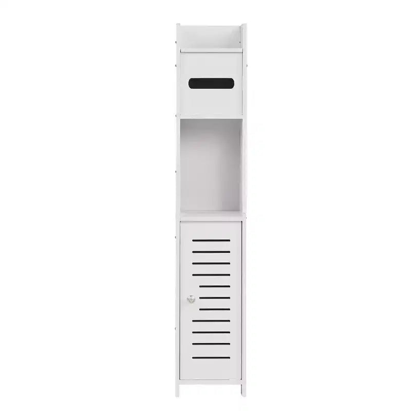 Bathroom Corner Shelf Storage, Waterproof Corner Cabinet with Toilet Paper Roll, White