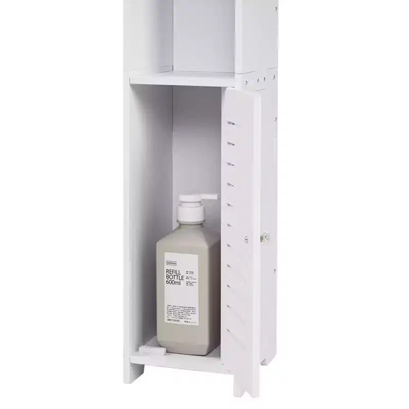 Bathroom Corner Shelf Storage, Waterproof Corner Cabinet with Toilet Paper Roll, White