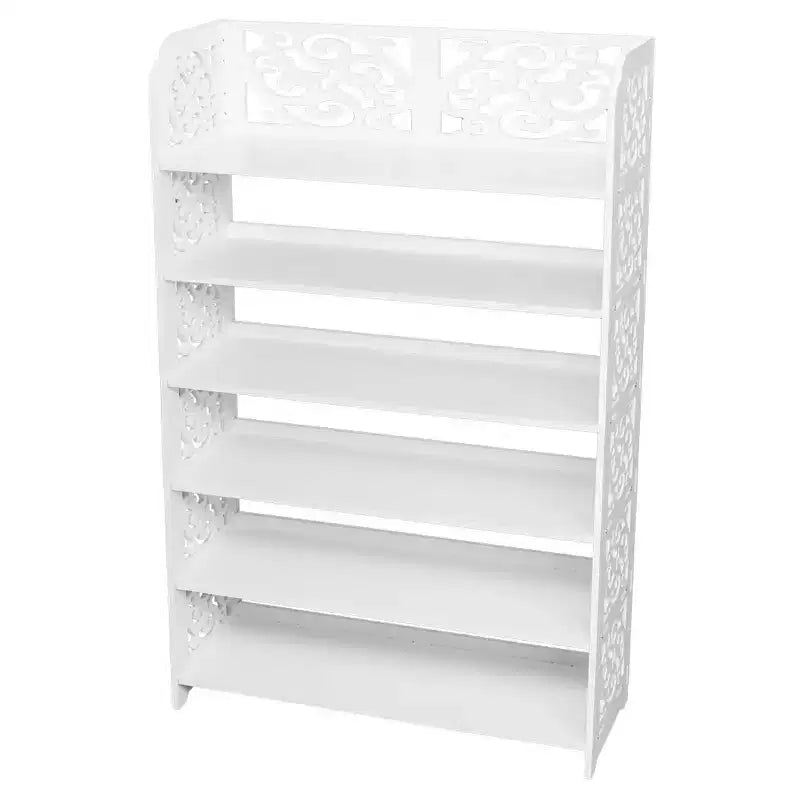 6-Tier White Wood Shoe Rack, 24.21"W