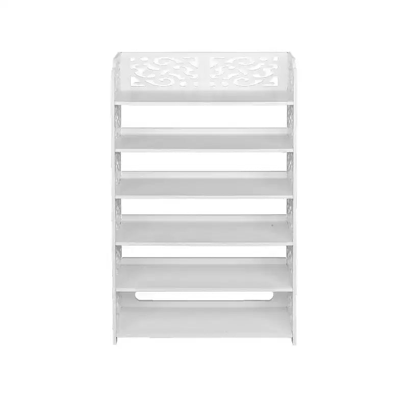 6-Tier White Wood Shoe Rack, 24.21"W