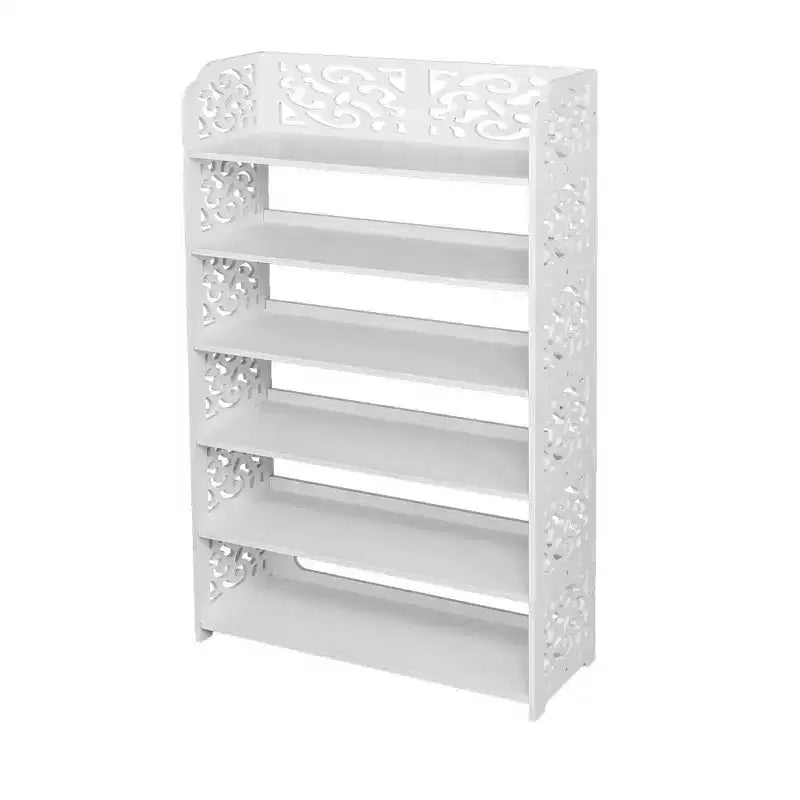 6-Tier White Wood Shoe Rack, 24.21"W