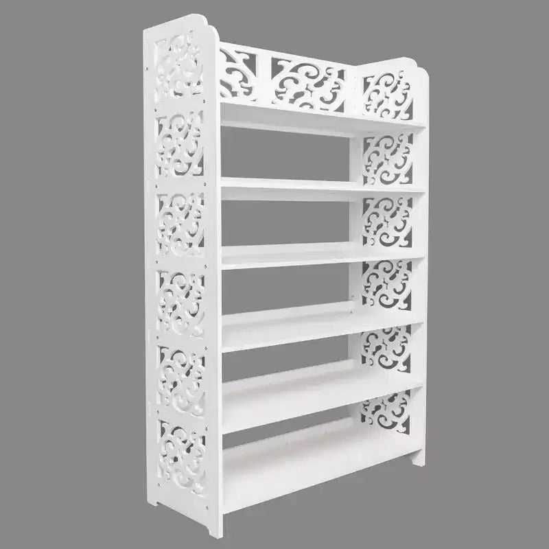 6-Tier White Wood Shoe Rack, 24.21"W