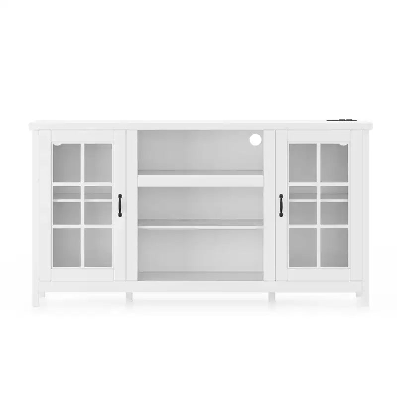 65 Inch TV Stand, Modern Wood Entertainment Center with Storage Cabinets