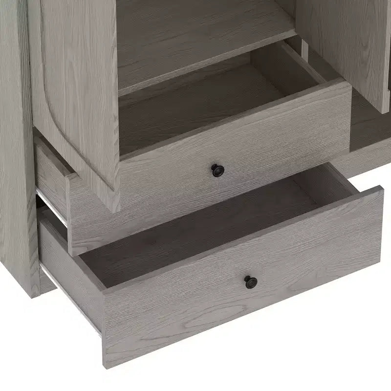 Phyllis Multifunctional Wooden Wardrobe with Convertible Desk