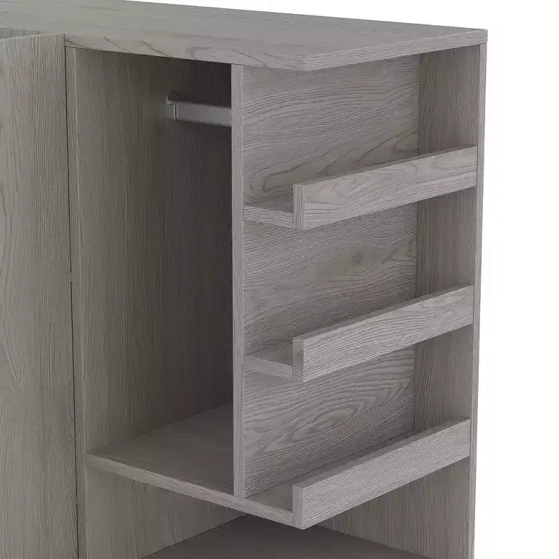 Phyllis Multifunctional Wooden Wardrobe with Convertible Desk