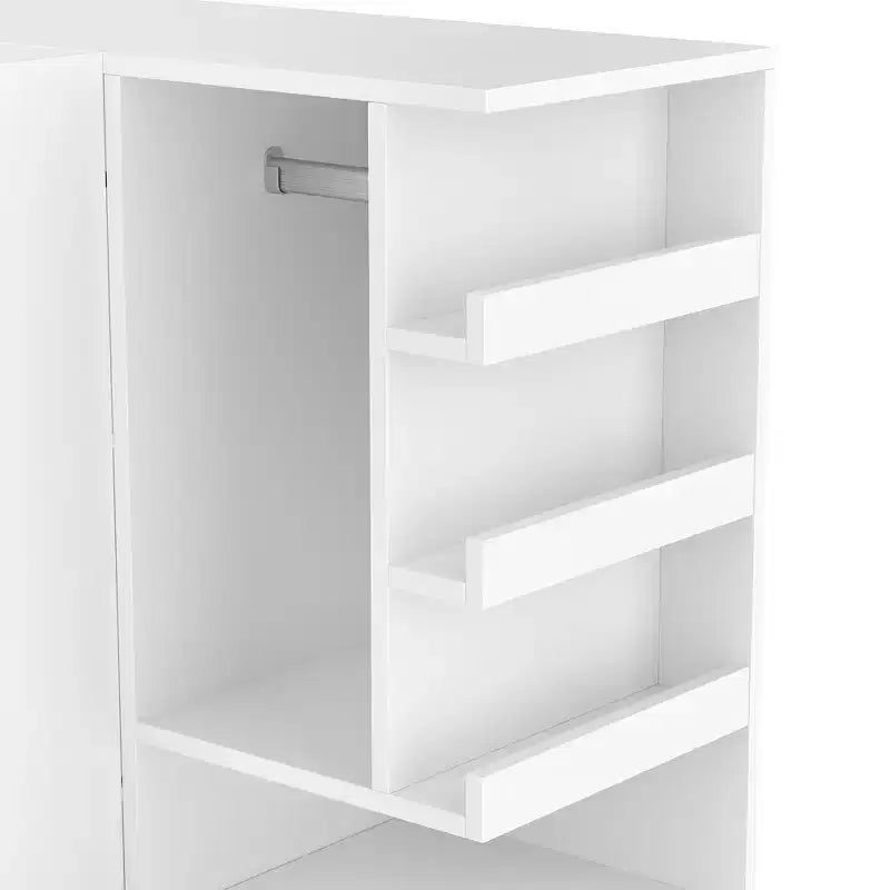 Phyllis Multifunctional Wooden Wardrobe with Convertible Desk