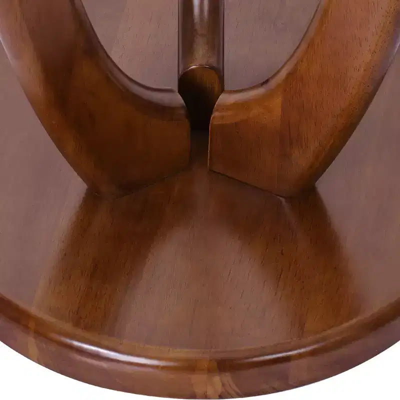 S-Shaped Freestanding Coat Rack, Solid Wood Coat Tree with 6 Hooks and Round Base