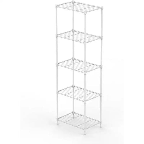 5-Tier Slim Metal Wire Shelving Unit, Adjustable, White, 13.78"D x 17.72"W x 55.12"H