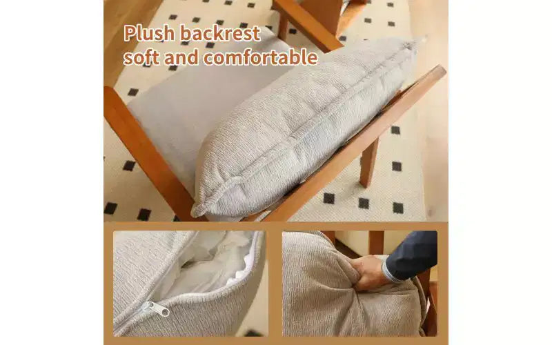 Modern Accent Chair with Solid Wood Frame and Plush Fabric Cushion