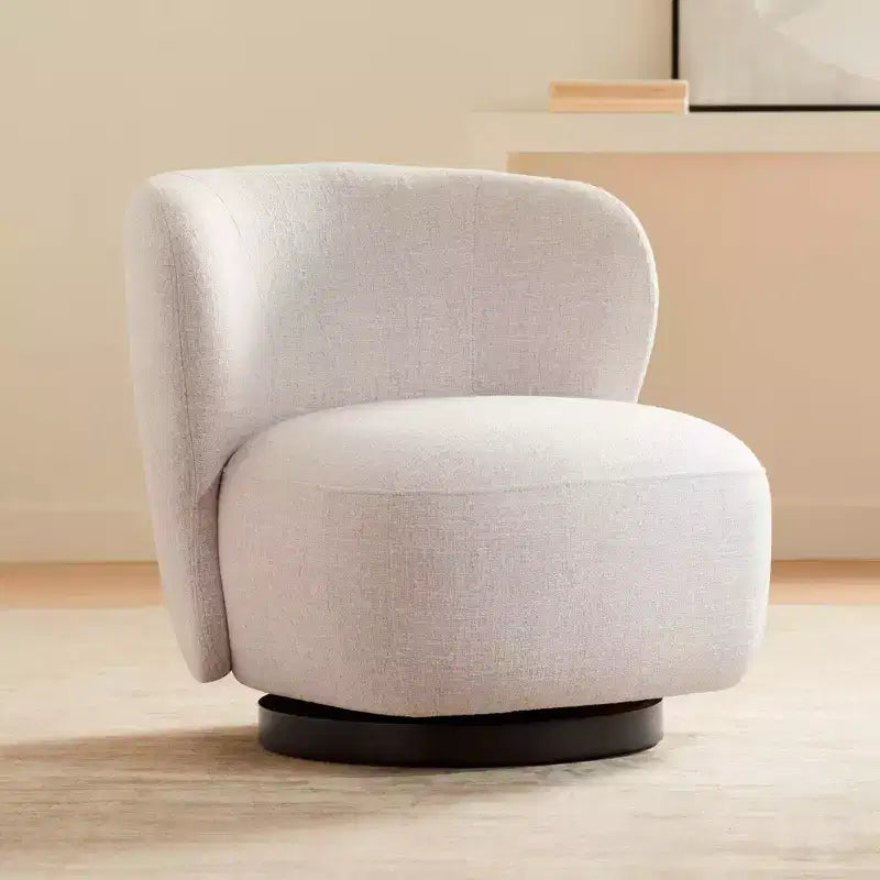 Off-White Occasional Swivel Chair, 30" Wide