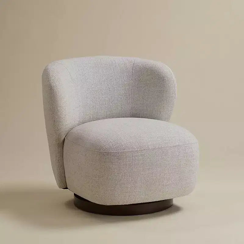 Off-White Occasional Swivel Chair, 30" Wide