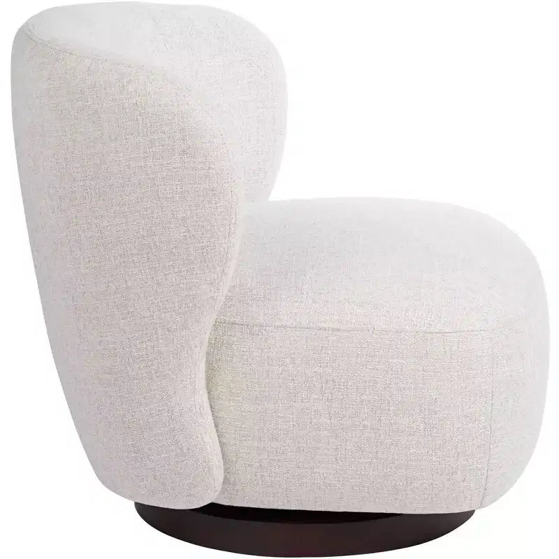 Off-White Occasional Swivel Chair, 30" Wide