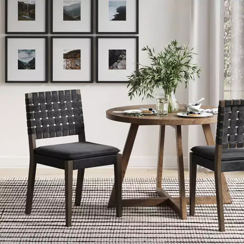 Faux Leather Dining Chair Black