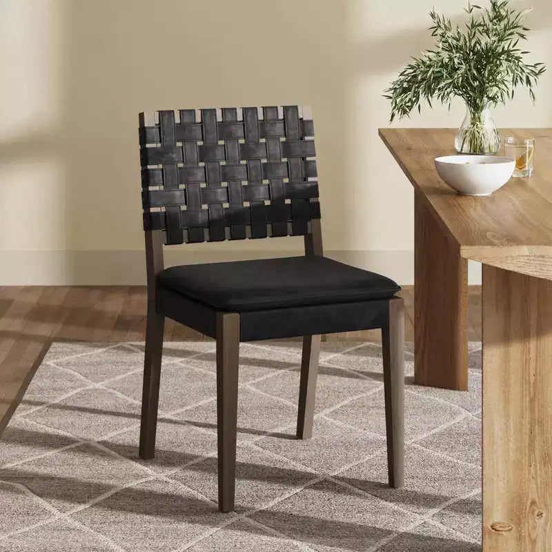 Faux Leather Dining Chair Black