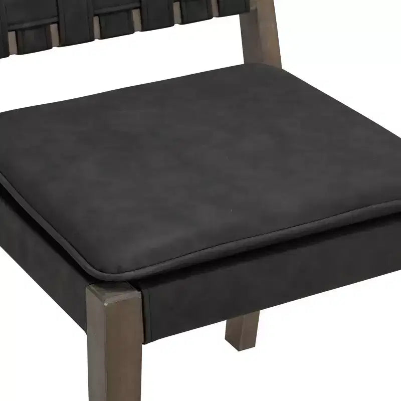 Faux Leather Dining Chair Black