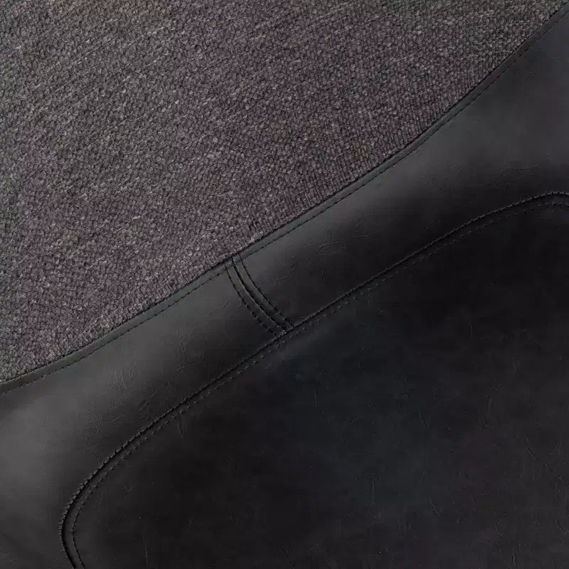 Set of 2 Two-Tone Fabric Accent Chairs, Black Metal Base