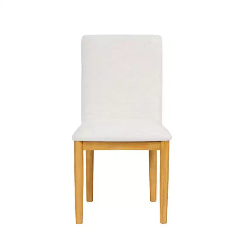 Set of 2 Modern Upholstered Dining Chairs, Cream