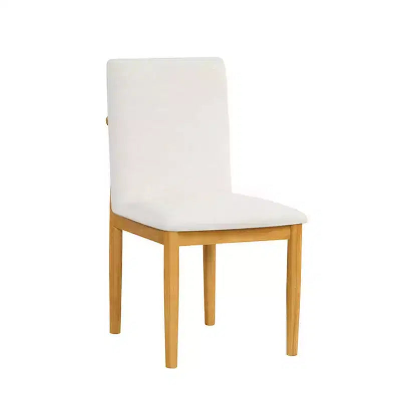 Set of 2 Modern Upholstered Dining Chairs, Cream