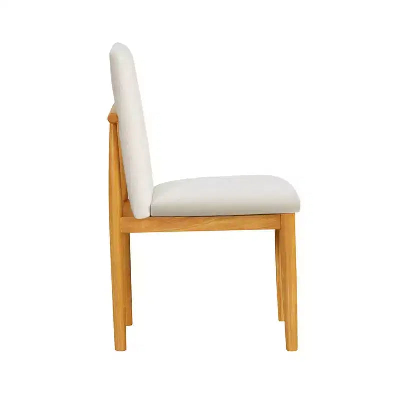 Set of 2 Modern Upholstered Dining Chairs, Cream