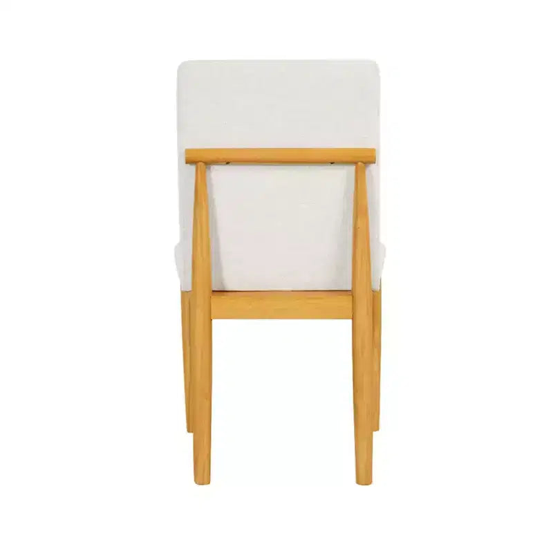 Set of 2 Modern Upholstered Dining Chairs, Cream