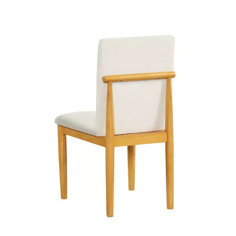 Set of 2 Modern Upholstered Dining Chairs, Cream