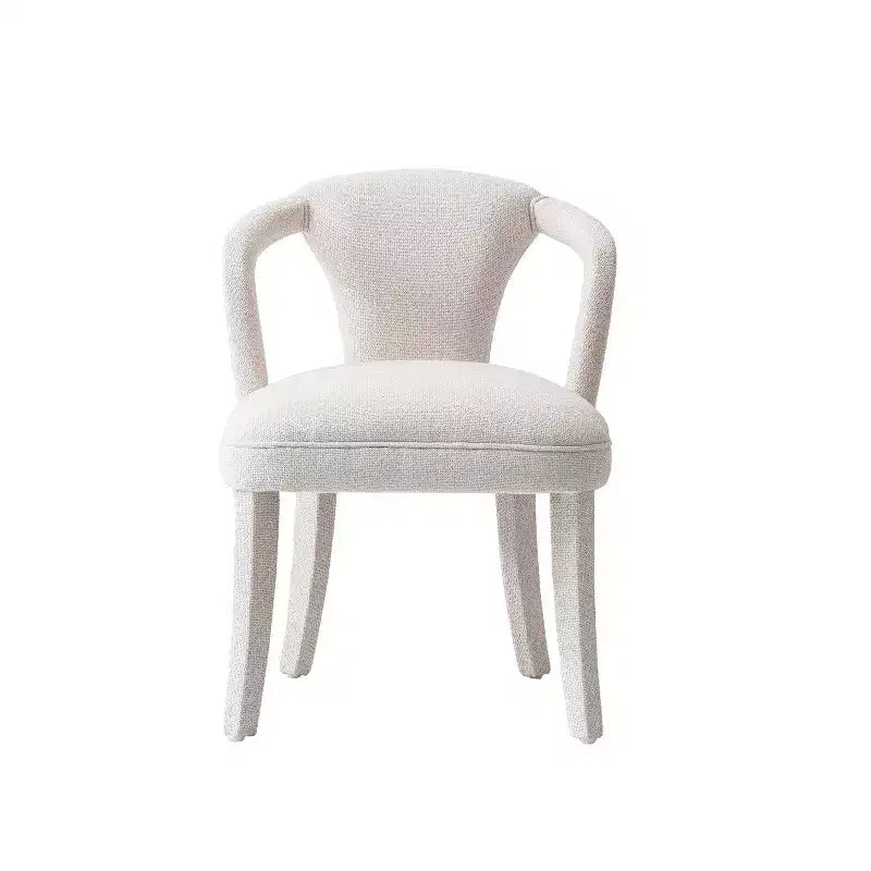 Palmer Modern Tweed Upholstered Dining Armchair, Ivory