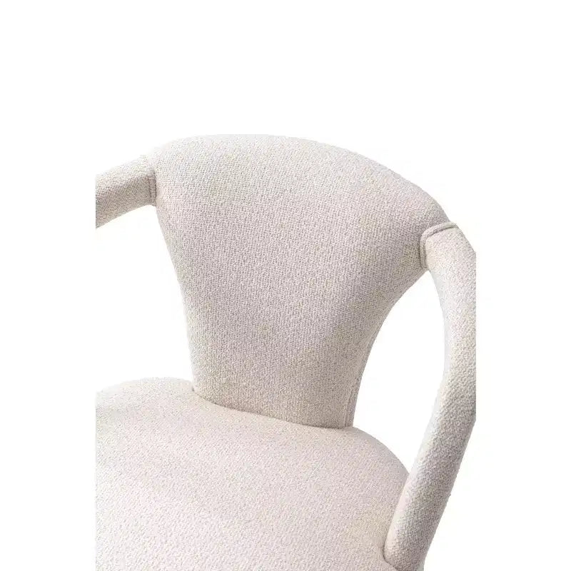 Palmer Modern Tweed Upholstered Dining Armchair, Ivory
