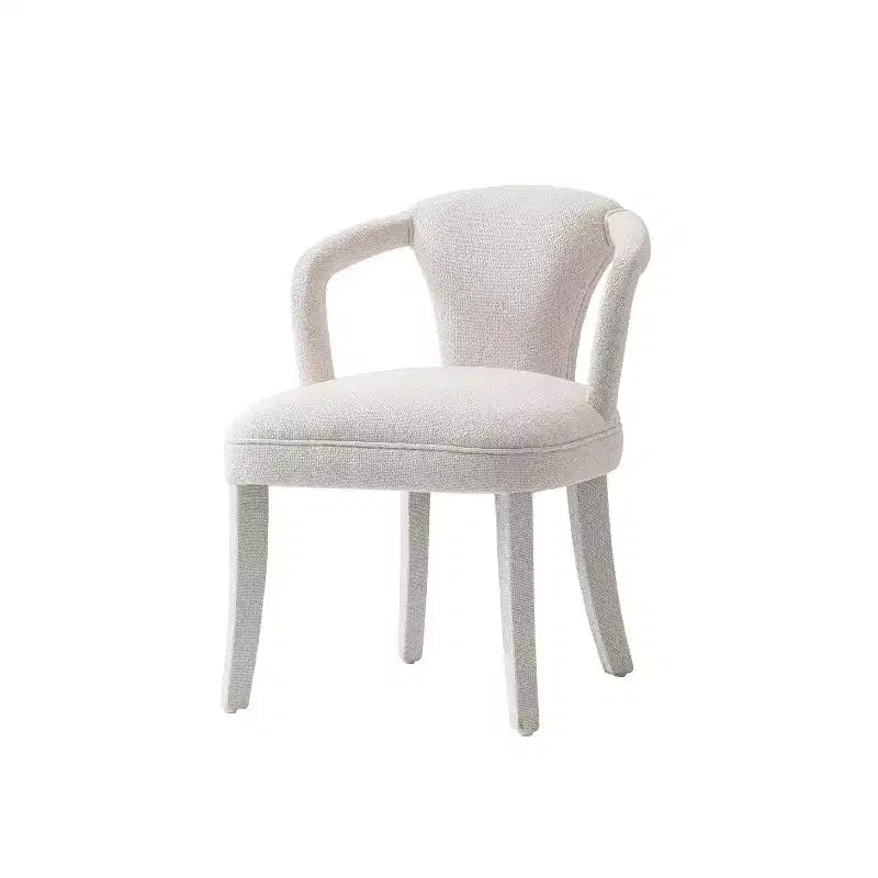 Palmer Modern Tweed Upholstered Dining Armchair, Ivory