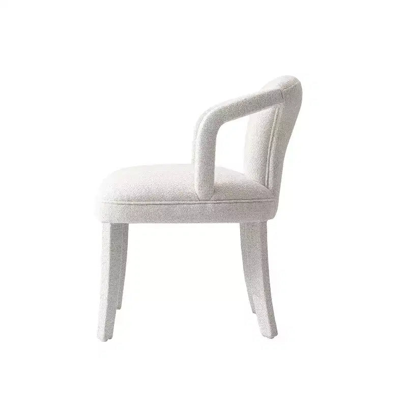 Palmer Modern Tweed Upholstered Dining Armchair, Ivory