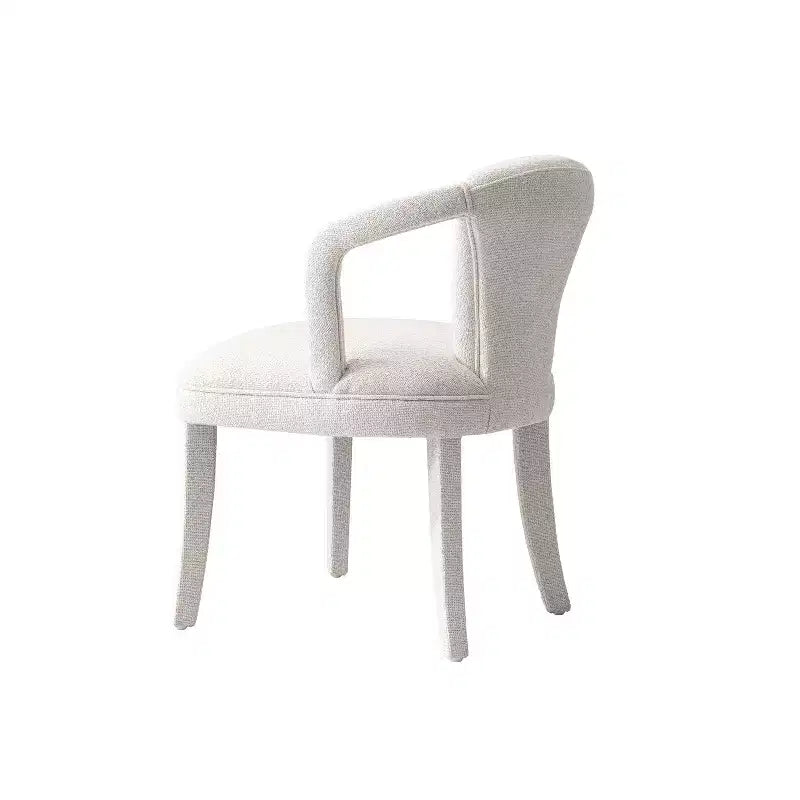 Palmer Modern Tweed Upholstered Dining Armchair, Ivory