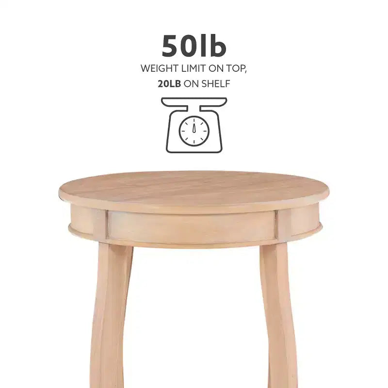 Round Accent Side Table Natural Wood