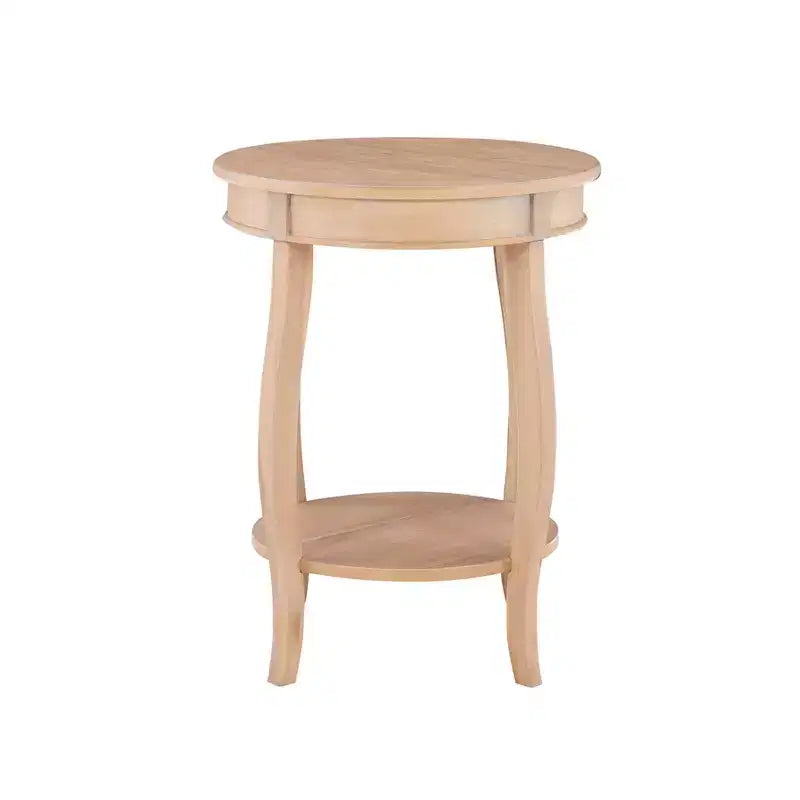 Round Accent Side Table Natural Wood
