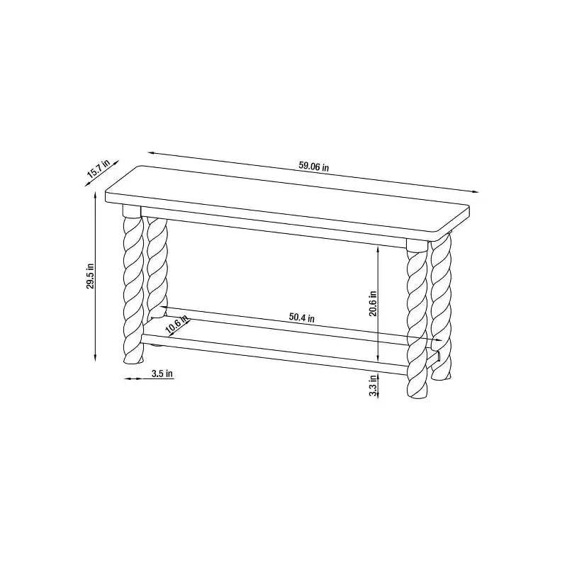 60" Console Table with Braided Legs