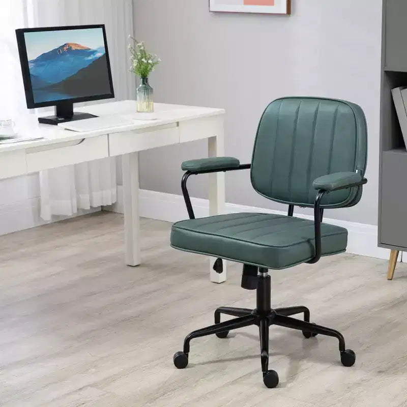 Home Office Chair, Microfiber Upholstered, Swivel Wheels, Adjustable Height & Tilt