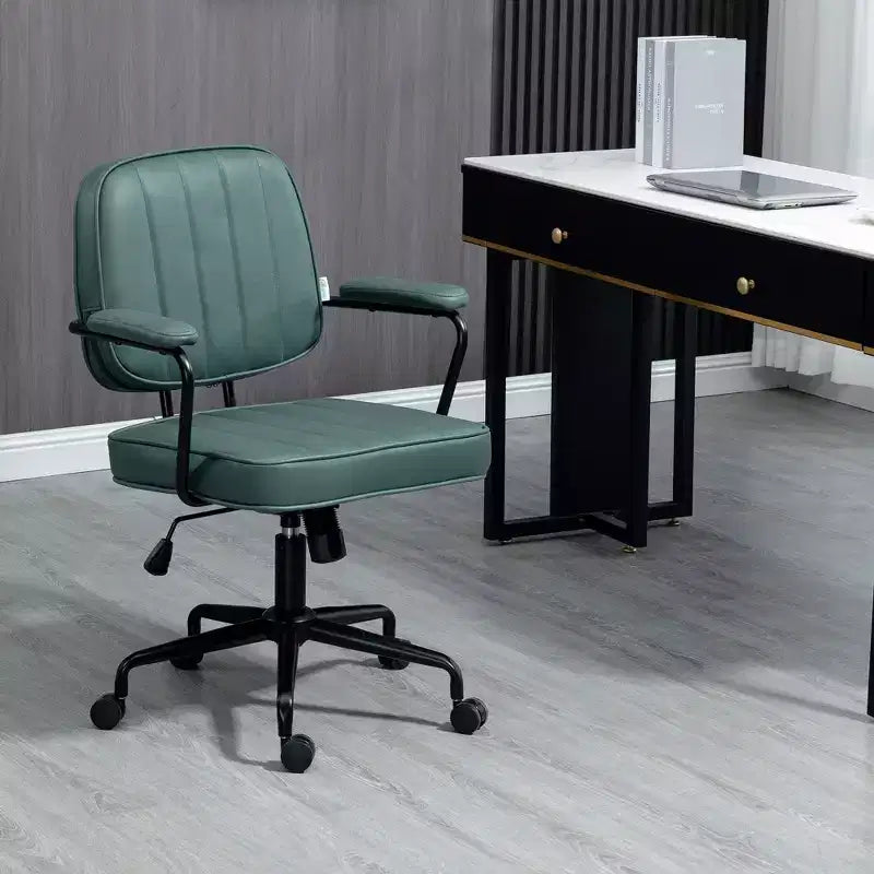 Home Office Chair, Microfiber Upholstered, Swivel Wheels, Adjustable Height & Tilt