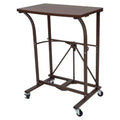 Origami Foldable Design Small Computer Desk for Office, Work, Students, and Gaming with Caster Wheels and Locking Mechanism, Vintage Bronze