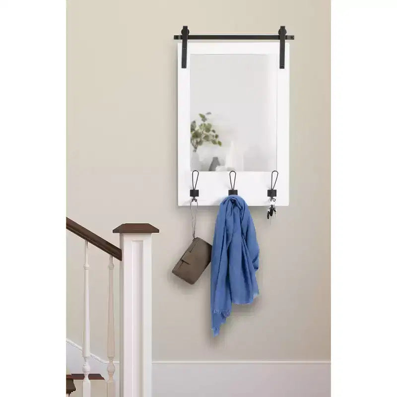 Functional Wall Mirror, 18x28, Wood Frame