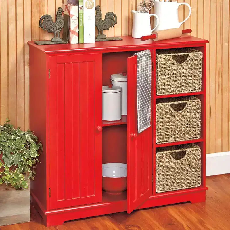 Lakeside Collection Beadboard Buffet Cabinet - Sideboard with Storage