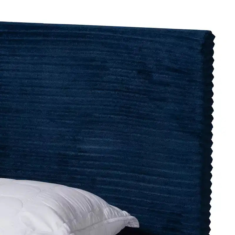 Abberton Modern Velvet and Metal Panel Bed