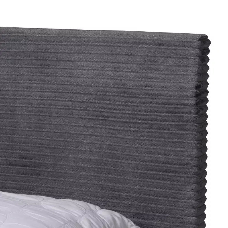 Abberton Modern Velvet and Metal Panel Bed