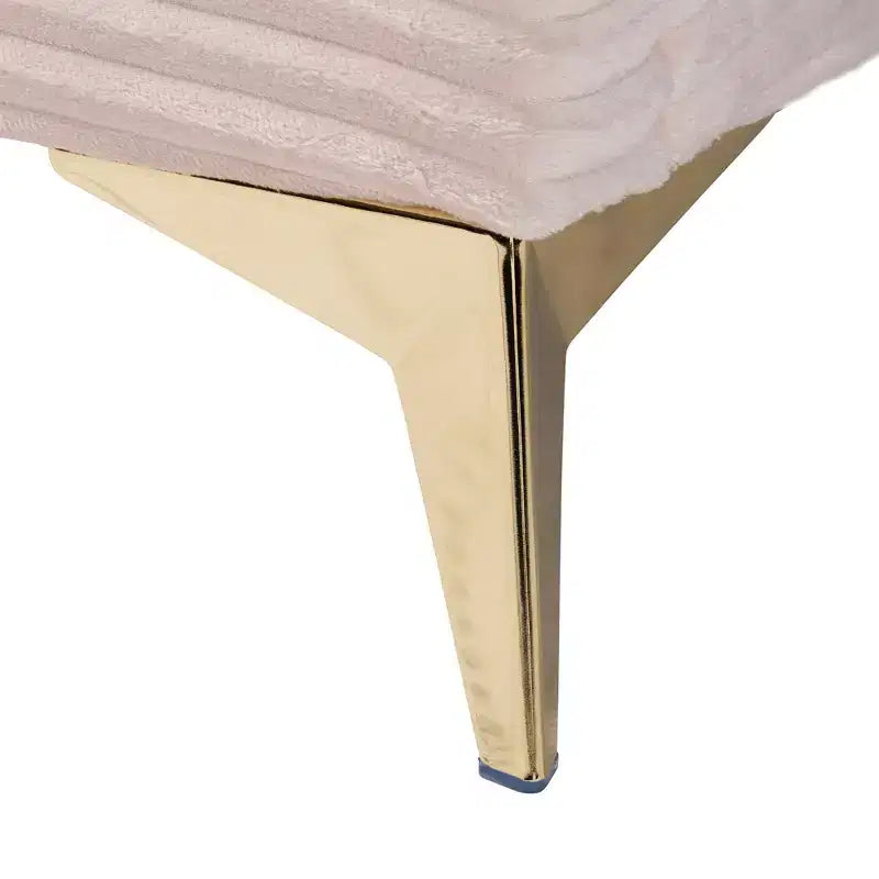 Abberton Modern Velvet and Metal Panel Bed