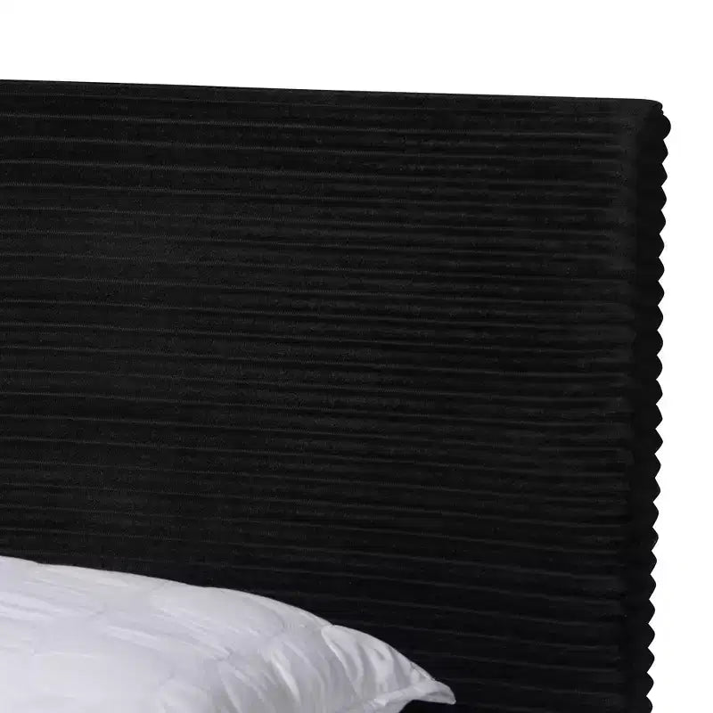 Abberton Modern Velvet and Metal Panel Bed