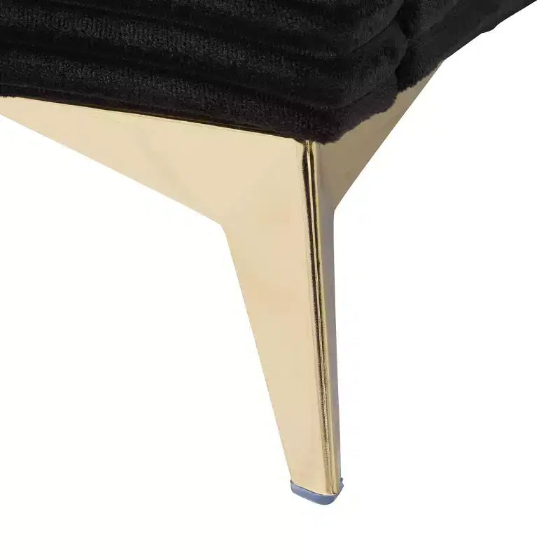 Abberton Modern Velvet and Metal Panel Bed