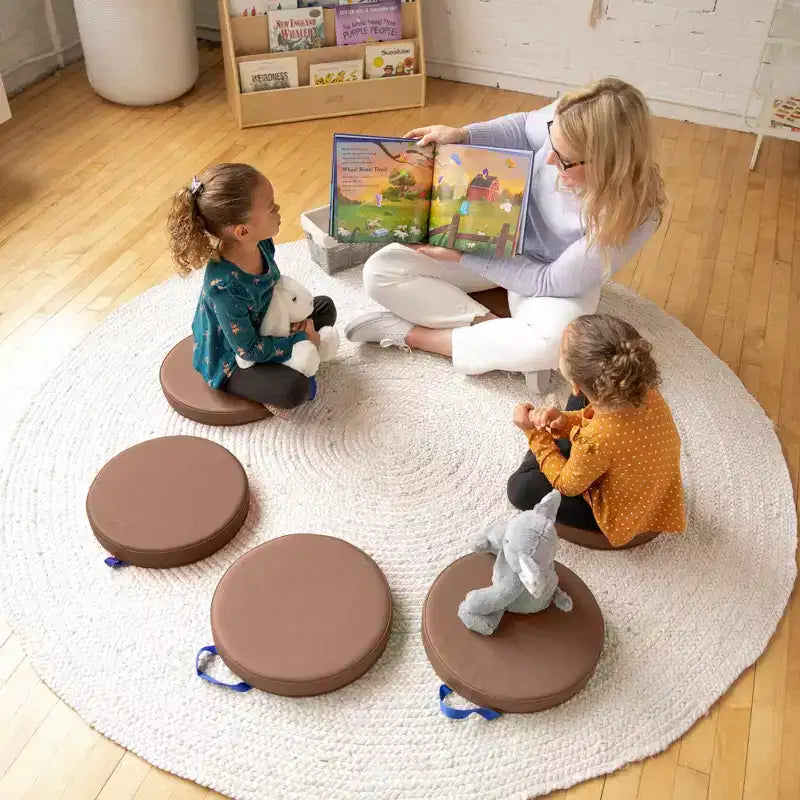 Round Floor Cushion with Handle, 6-Pack