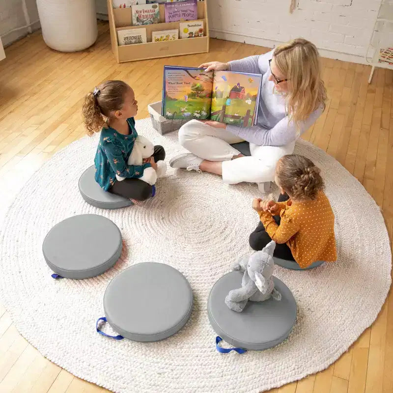 Round Floor Cushion with Handle, 6-Pack