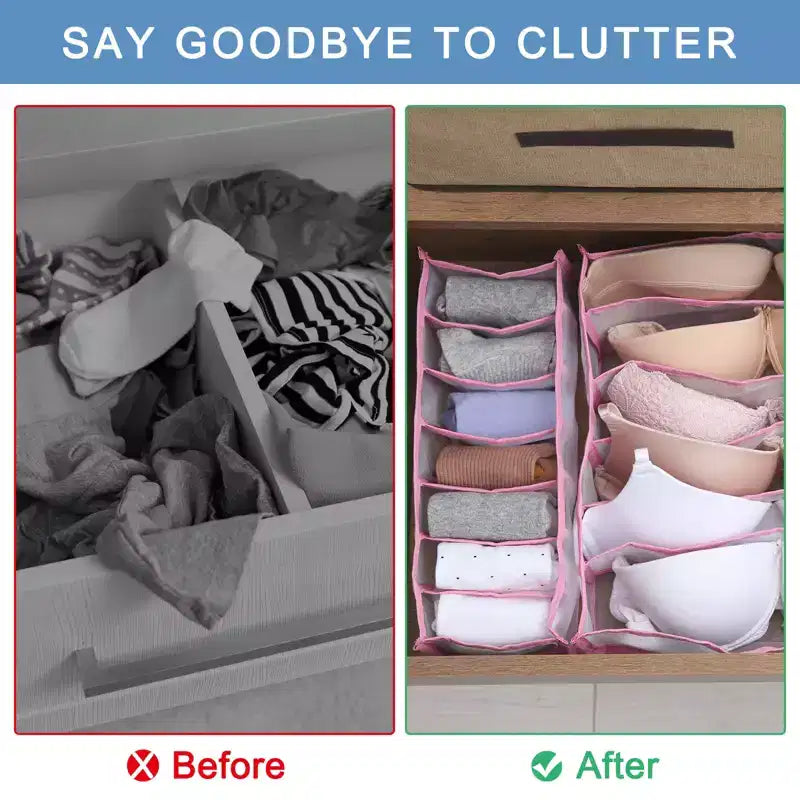 Nylon Mesh 7-Grid Wardrobe Clothes Organizer, 2-Pack