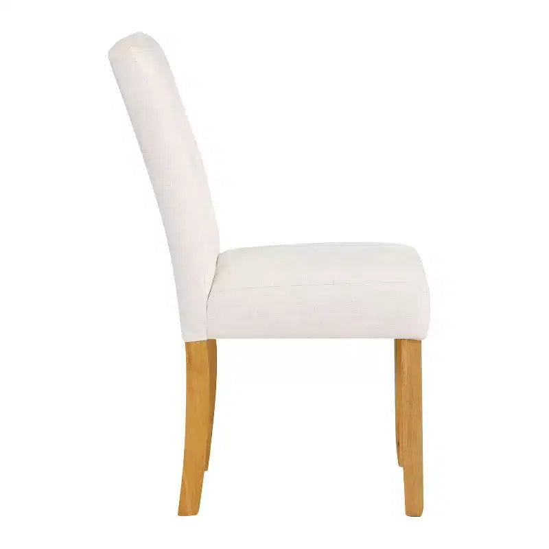 Set of 2 Tufted Back Dining Chairs, Plywood Frame, Polyester Upholstery