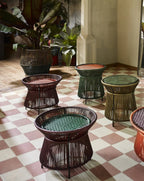 Black Red Basket Table